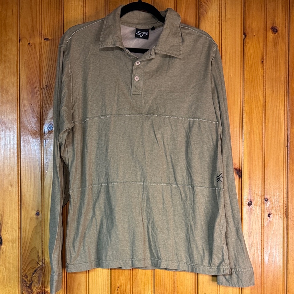 Fox Olive/ Tan Casual Button Down Shirt